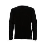 Sleeve Stripe Crew-Neck Sweater // Black (S)