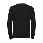 Solid Crew-Neck Sweater // Black (XL)