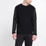 Sleeve Stripe Crew-Neck Sweater // Black (L)