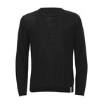 Solid Crew-Neck Sweater // Black (M)