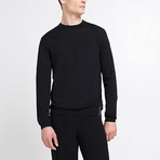 Solid Crew-Neck Sweater // Black (L)