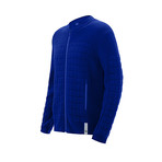 Baseball-Collar Knit Jacket // Royal Blue (L)