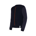 Textured Crew-Neck Sweater // Navy (XL)