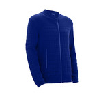 Baseball-Collar Knit Jacket // Royal Blue (XL)