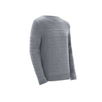Waffle-Knit Sweater // Grey (M)