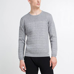 Waffle-Knit Sweater // Grey (L)