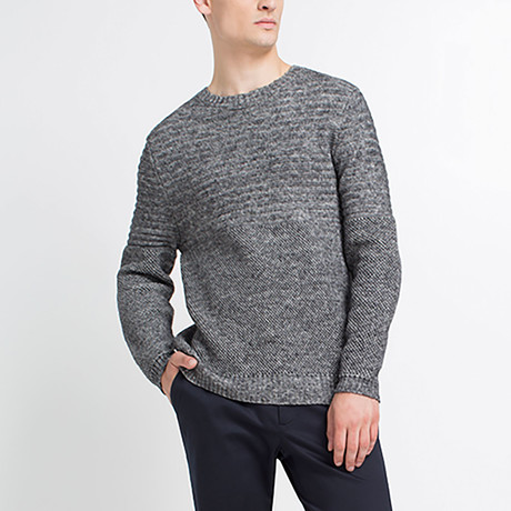 Textured Knit Sweater // Grey Melange (S)
