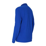 Stitched Long-Sleeve Polo // Royal Blue (XL)