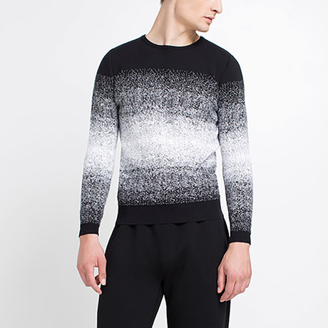 Gradient Jacquard Sweater // Black + White (S)