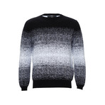Gradient Jacquard Sweater // Black + White (2XL)