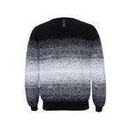 Gradient Jacquard Sweater // Black + White (XL)