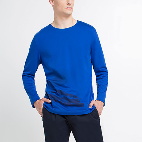 Graphic Long-Sleeve T-shirt // Royal Blue (S)