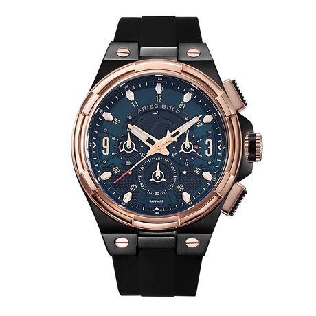 Aries Gold 7016 Chronograph Quartz // G 7016 BKRG-BKGN