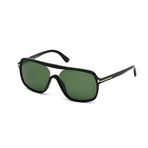 Men's FT0442 Sunglasses // Black + Green