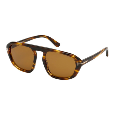 Men's FT0634 Sunglasses // Tortoise + Brown