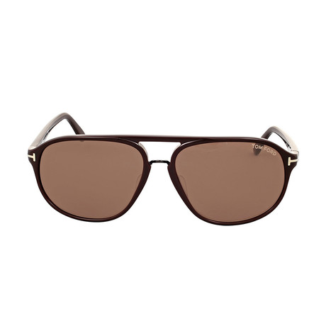 Men's FT0447 Sunglasses // Dark Brown + Brown