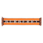 Burberry Football Text Cashmere Scarf // Brown + Orange