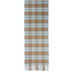 Vintage Check Cashmere Scarf // Baby Blue