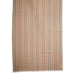 Check-To-Stripe Wool Scarf // Brown