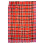 Burberry Check Wool + Silk Scarf // Bright Orange Red