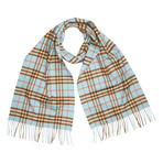 Vintage Check Cashmere Scarf // Baby Blue