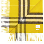 Giant Check Cashmere Scarf // Yellow