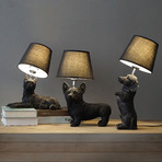 The Terran Animal Table Lamp // Lounging Boston Terrier (Black)