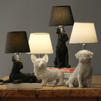 The Terran Animal Table Lamp // Pug (Black)