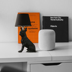 The Terran Animal Table Lamp // Sitting Boston Terrier (Black)