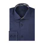 Solid Twill Long Sleeve Shirt // Navy Blue (L)