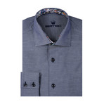 Solid Twill Long Sleeve Shirt // Blue (M)