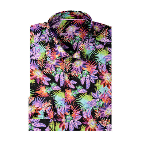 Tropical Print Long Sleeve Shirt // Multicolor (S)