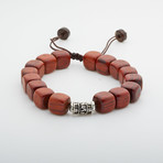 Jean Claude Jewelry // Tibetan Wood Beaded Bracelet // Light Brown