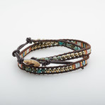 Jean Claude Jewelry // Double Wrap Turquoise + Pyrite + Tila Bead Bracelet // Multicolor
