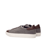 Trainer Sneaker // Light Gray Flannel + Dark Brown Painted Calf (US: 10)