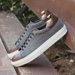 Trainer Sneaker // Light Gray Flannel + Dark Brown Painted Calf (US: 7)