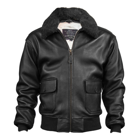 Top Gun® Official Military G-1 Jacket // Black (L)