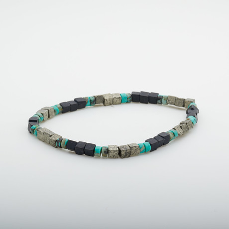 Dell Arte // Turquoise + Purite Beaded Bracelet // Multicolor