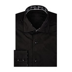 Abstract Circle + Square Art Jacquard Long Sleeve Shirt // Black (L)
