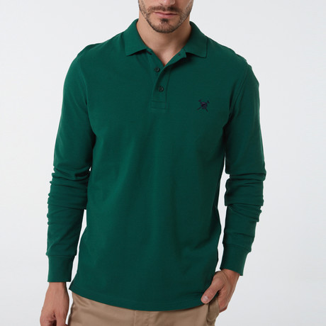 John Long Sleeve Polo // Dark Green (S)