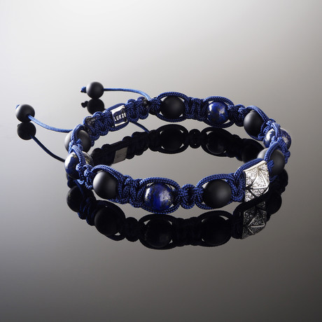 Vertex // Matte Onyx + Lapis Lazuli Shamballa Bracelet (S)