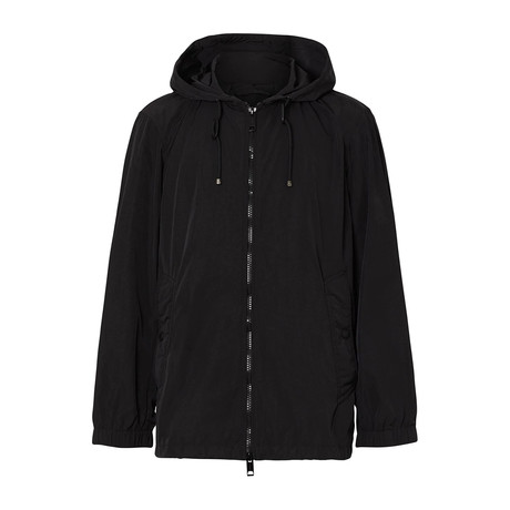 Burberry // Packable Hood Nylon Jacket // Black (36R)