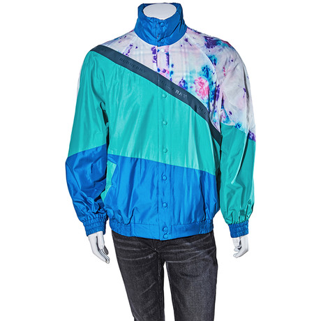 Burberry // Reversible Tie-Dye Silk Shell Suit Jacket // Turquoise (36R)