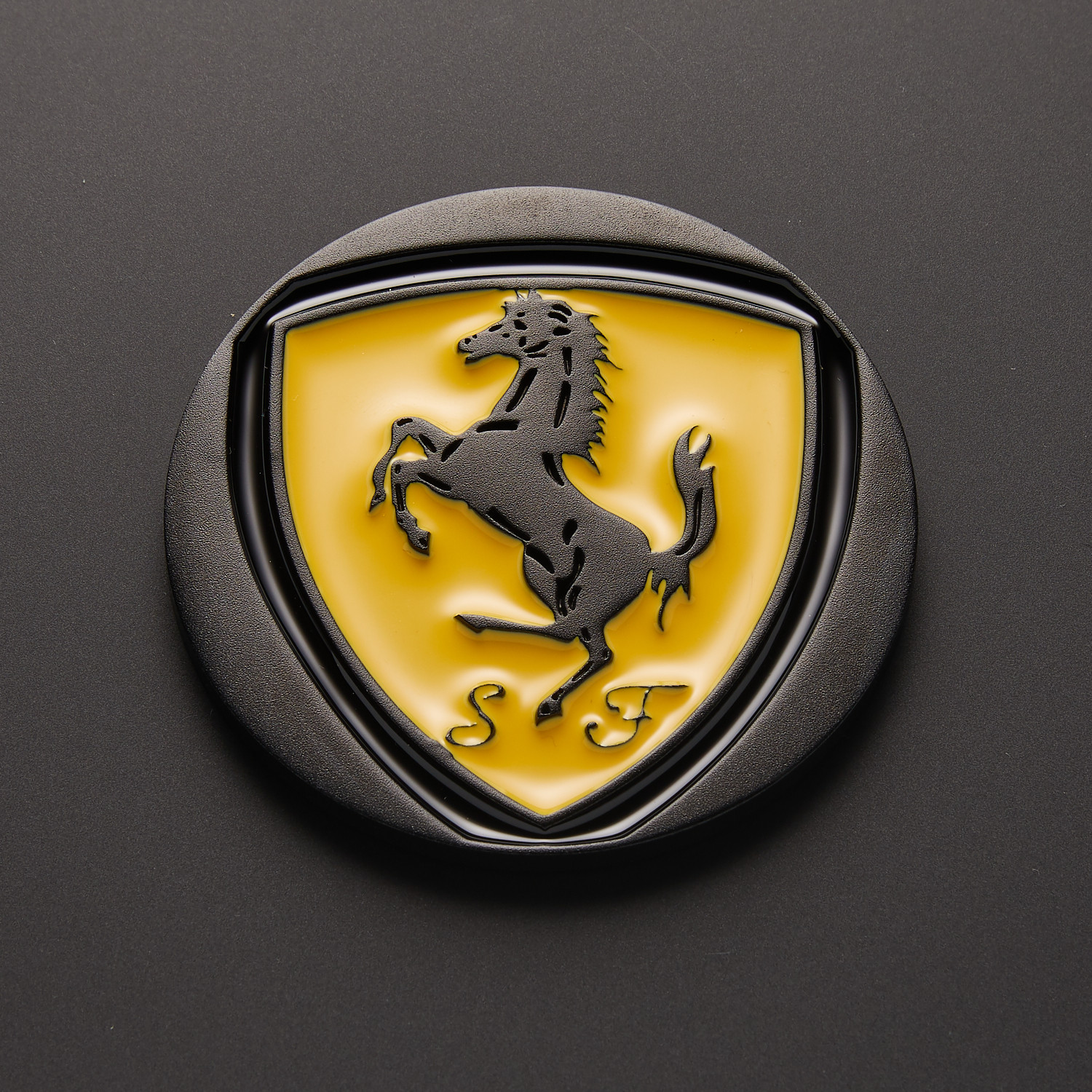 Ferrari Car Coaster Enameled Colored Single Piece Black