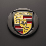 Porsche Car Coaster // Black // Enameled // Single Piece