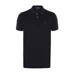 Mesh Polo Shirt // Black + Red (L)