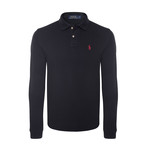Custom Slim Fit Mesh Polo Shirt // Black + Red (L)