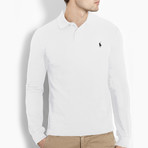 Custom Slim Fit Mesh Polo Shirt // White + Black (L)