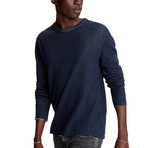 Stamford Long Sleeve Reversible Double Knit Crew // Pacific Blue (S)