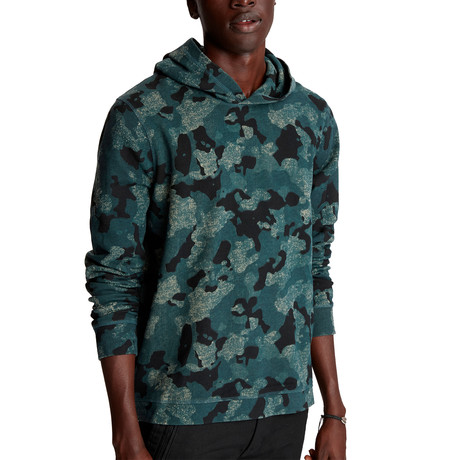 Alexandria Long Sleeve Camo Sweatshirt Pullover Hoody W Sid // Dark Forest (XS)